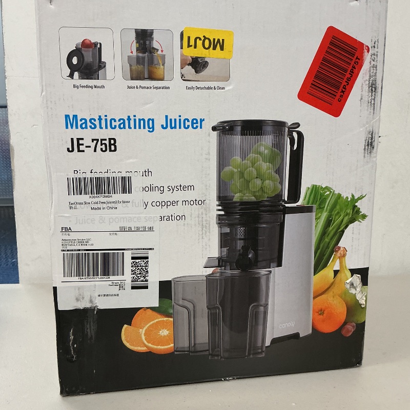 Photo 1 of Cold Press Juicer, 5.8" Wide Feed Chute Juice Extractor Machine with 400W, High Juice Yield, Slow Masticating Juicer for Whole Vegetables & Fruits, Metallic Silver