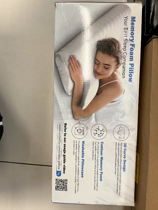 Photo 1 of Vuteehy Cervical Neck Pillow for Pain Relief, Adjustable Ergonomic Memory Foam Pillow for Neck and Shoulder Pain, Orthopedic Contour Support Pillows for Side Back & Stomach Sleepers, White