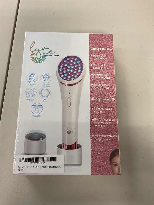 Photo 1 of Lyte Wireless Duo LED Light Therapy Red & Blue Light Therapy Wand for Face Includes Hyaluronic Serum w/Automatic Sensor Wrinkle Reduction Facial Handheld Tool