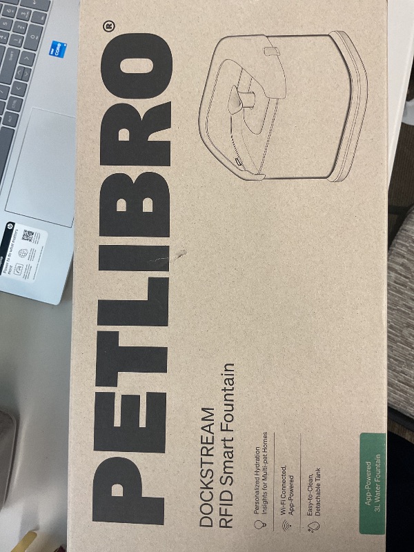 Photo 1 of PETLIBRO Multi Cats Water Fountain, Dockstream RFID Smart APP Monitoring Cat Fountain x2 Collar Tags, Large Capacity 101oz/3L Pet Water Fountain, 2.4G Wi-Fi Automatic Cat Water Dispenser, Pump-Free