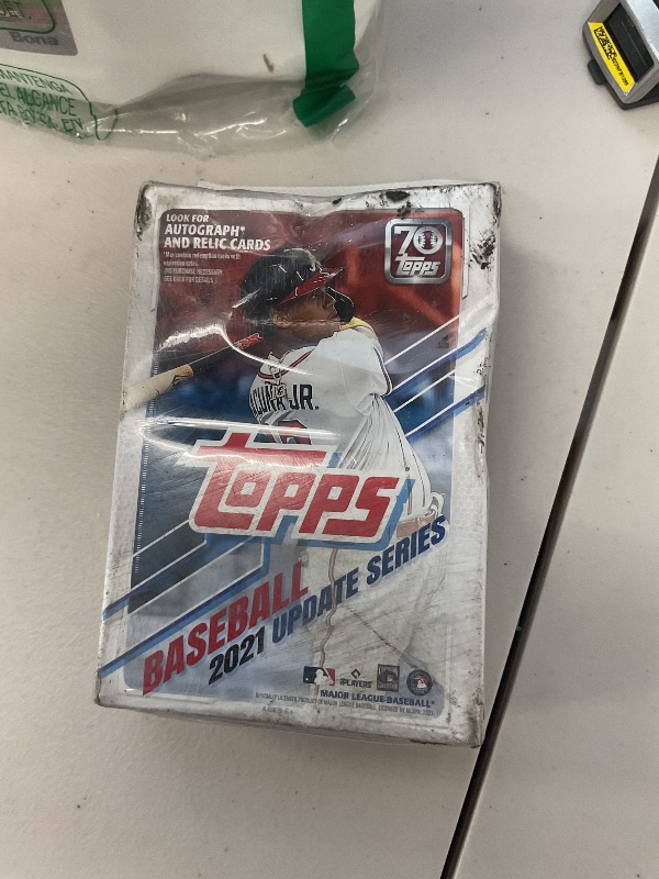 Photo 1 of 2021 Topps Traded and Update Series Baseball Unopened Blaster Box of Packs with 99 Cards including One EXCLUSIVE 70th Anniversary Patch and Possible Rookies Autographs and Jersey Cards