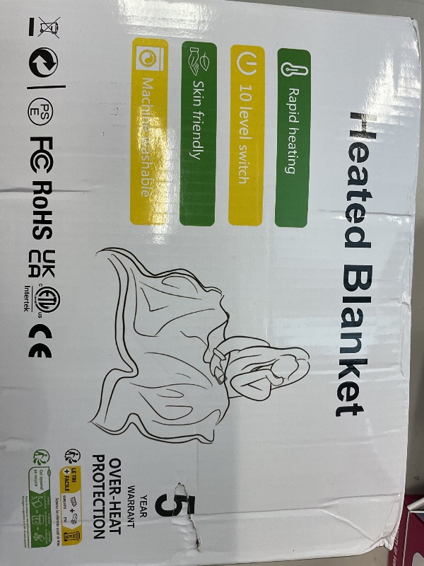 Photo 1 of Heated Blanket Electric Queen Size, Soft Sherpa Flannel Heating Blanket Throw with Overheating Protection, 8 Hours Auto Off 10 Fast Heating Levels, Heat Blanket for Home & Office Machine Washable