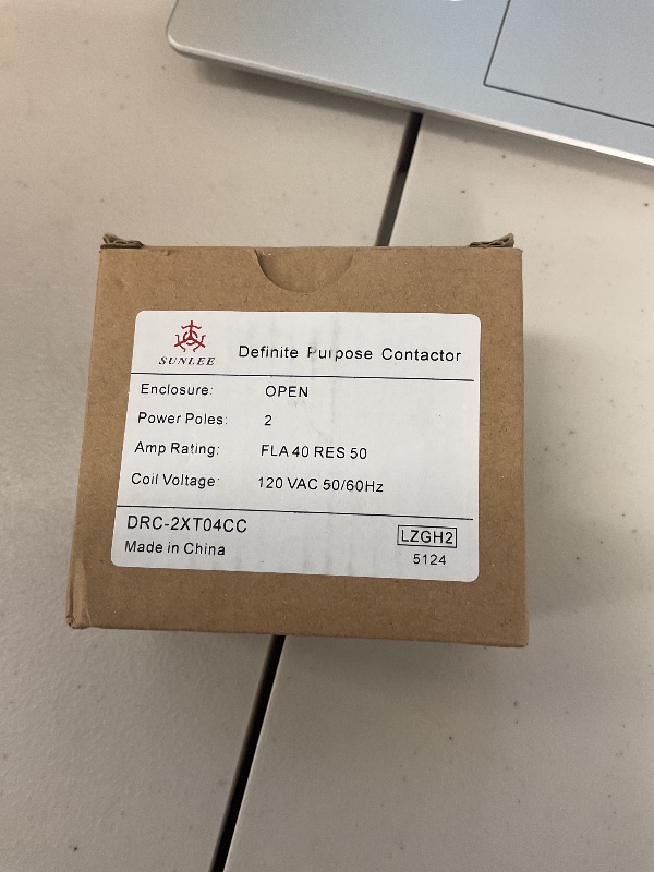 Photo 1 of SunLee 2 Pole 40 Amp contactor 120v coil UL 2 pole Lighting Load 50 AMP Contactor equivalent to 42CF15AF Condenser Compressor Contactor