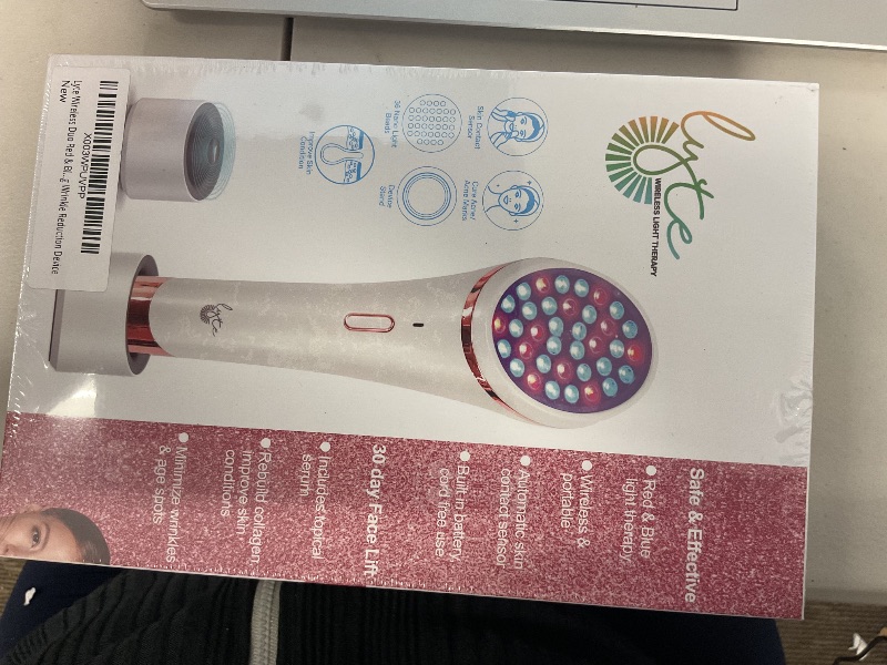 Photo 1 of Lyte Wireless Duo LED Light Therapy Red & Blue Light Therapy Wand for Face Includes Hyaluronic Serum w/Automatic Sensor Wrinkle Reduction Facial Handheld Tool