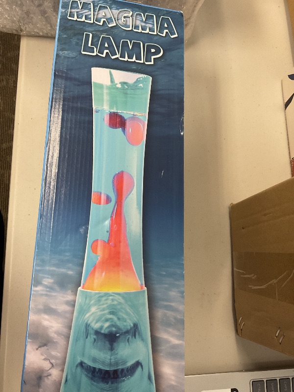 Photo 1 of AHCCSD 16 Inch Shark Magma Lamp,Motion Liquid Lamp Blue Ocean Base Blue Liquid with Red Wax Relaxing Gorgeous Light for Adults Kids Women Girls Christmas Great Gift