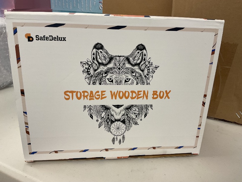 Photo 1 of SafeDelux Large Bamboo Box with Combination Lock - Decorative Locking Box with Detachable Compartment, Removable Tray, Jars, Resealable Bags - Great Holidays Gifts
