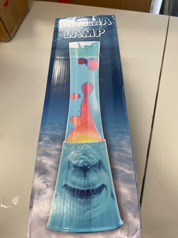 Photo 1 of AHCCSD 16 Inch Shark Magma Lamp,Motion Liquid Lamp Blue Ocean Base Blue Liquid with Red Wax Relaxing Gorgeous Light for Adults Kids Women Girls Christmas Great Gift