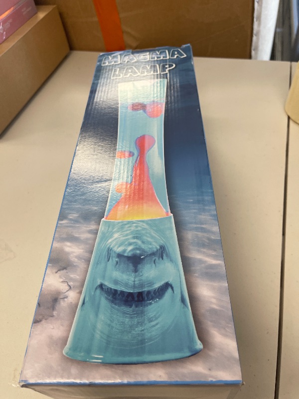Photo 1 of AHCCSD 16 Inch Shark Magma Lamp,Motion Liquid Lamp Blue Ocean Base Blue Liquid with Red Wax Relaxing Gorgeous Light for Adults Kids Women Girls Christmas Great Gift