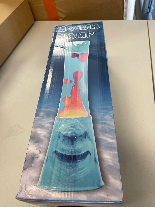 Photo 1 of AHCCSD 16 Inch Shark Magma Lamp,Motion Liquid Lamp Blue Ocean Base Blue Liquid with Red Wax Relaxing Gorgeous Light for Adults Kids Women Girls Christmas Great Gift