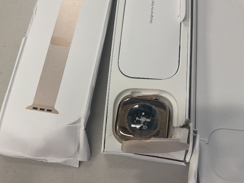 Photo 1 of Apple Watch Series 10 [GPS + Cellular 46mm case] Smartwatch with Gold Titanium Case with Gold Milanese Loop - M/L. Fitness Tracker, ECG App, Always-On Retina Display, Carbon Neutral