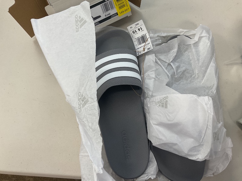 Photo 1 of adidas unisex-adult Shower Slide Grey/White/Grey 14