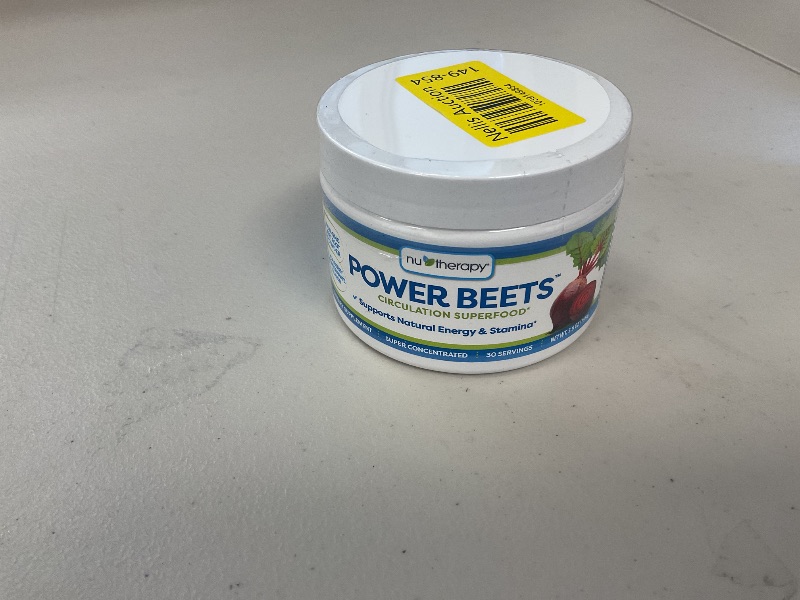 Photo 1 of Nu-Therapy Power Beets - Super Concentrated Circulation Superfood - Dietary Supplement – Delicious Acai Berry Pomegranate Flavor – Non-GMO Beet Juice Powder - 30 Servings, red, 5.8 Ounce (Pack of 1)