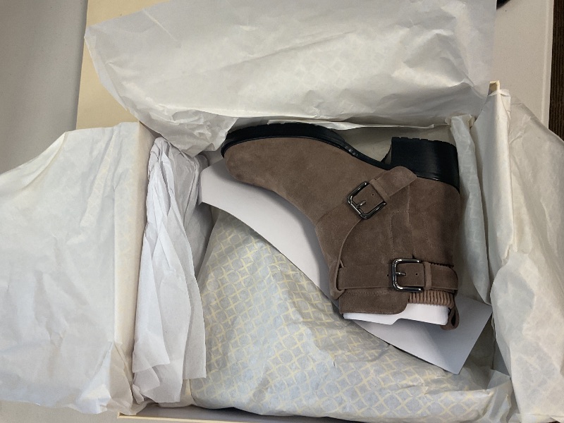 Photo 1 of NYDJ Women's Parvani Oily Suede Mid Calf Boot, Taupe, 5