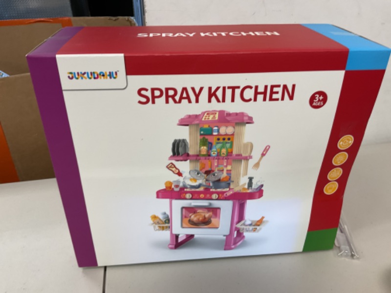 Photo 1 of JUKUDAHU Pretend Food Kitchen Toys for Kids Age 3 4 5 6 7 8 - Girls Toys Play Kitchen with Toy Accessories, Play Dishes, Cooking Toys for Kids Ages 3-5, Gifts Toys (Medium)