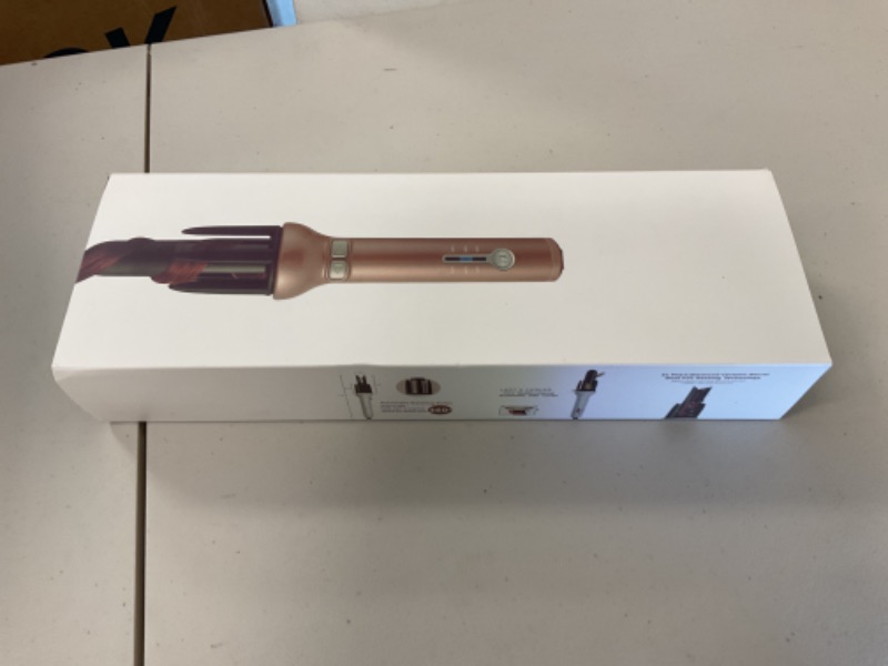 Photo 1 of Automatic Hair Curling Iron for Long Hair Auto Curler Ceramic Self Rotating Curling Wand Spinning Spiral Curling Wand Professional 360 Rotating Styling Wand Gifts for Women 1.1 Inch Pink