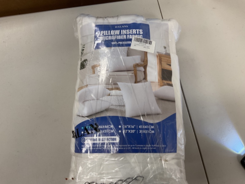 Photo 1 of HALANS Set of 2 White Pillow Inserts - Ideal for Bed, Couch & Home Decor-Breathable & Soft for Cozy Bedding & More (18”x18”(2pack))