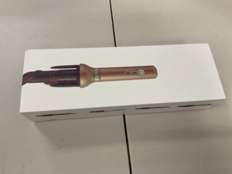 Photo 1 of Automatic Hair Curling Iron for Long Hair Auto Curler Ceramic Self Rotating Curling Wand Spinning Spiral Curling Wand Professional 360 Rotating Styling Wand Gifts for Women 1.1 Inch Pink