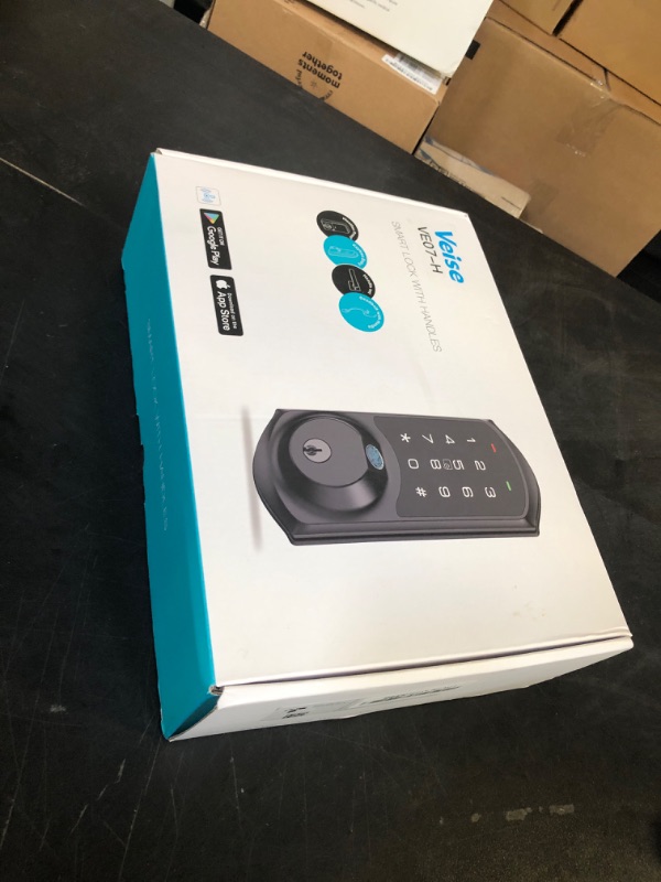 Photo 1 of Veise Fingerprint Smart Locks for Front Door with Handle Set, App Control, Keyless Entry Keypad Deadbolt, Digital Electronic Touchscreen, Easy Install, Auto Lock, Matte Black