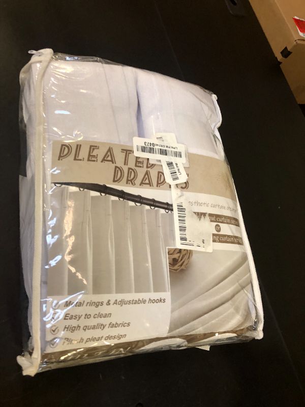 Photo 1 of Cute White Sheer Curtains 96 Inches Long for Living Room, Textured Linen Blend Pleat Memory Shape Bedroom Decor Curtain Privacy Light Filtering Bedroom Drape Hook 96 Inch 2 Panels Set (W40 xL96)