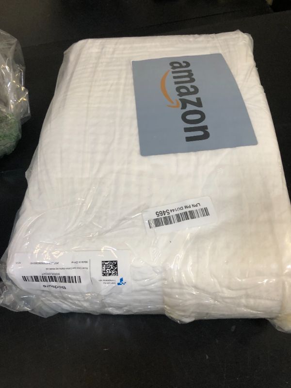 Photo 1 of Bedsure Cotton Duvet Cover Queen - 100% Cotton Waffle Weave Coconut White Duvet Cover Queen Size, GentleSoft™ and Breathable Bedding Set for All Season, 3 Pieces, 90"x90"