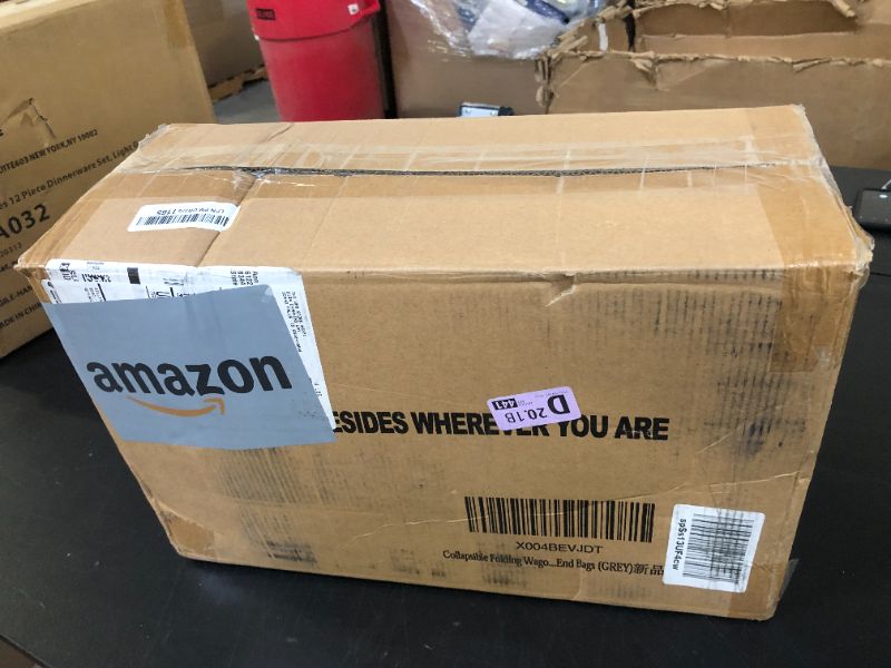 Photo 1 of Collapsible Foldable Wagons with Wheels, Lightweight Wagon Cart with Large Capacity for Grocery,Gardening,Camping,Shopping,Grey