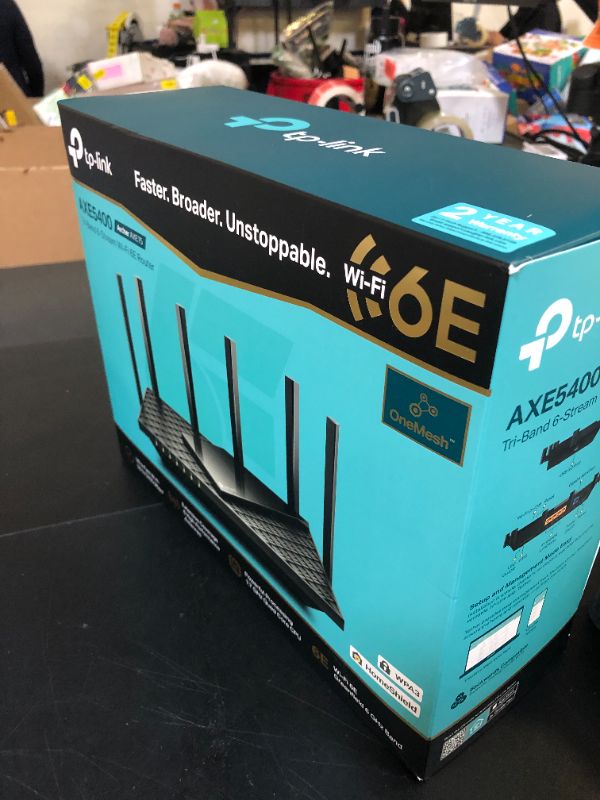Photo 1 of TP-Link AXE5400 Tri-Band WiFi 6E Router (Archer AXE75)- Gigabit Wireless Internet Router, ax Router for Gaming, VPN Router, OneMesh, WPA3, Black