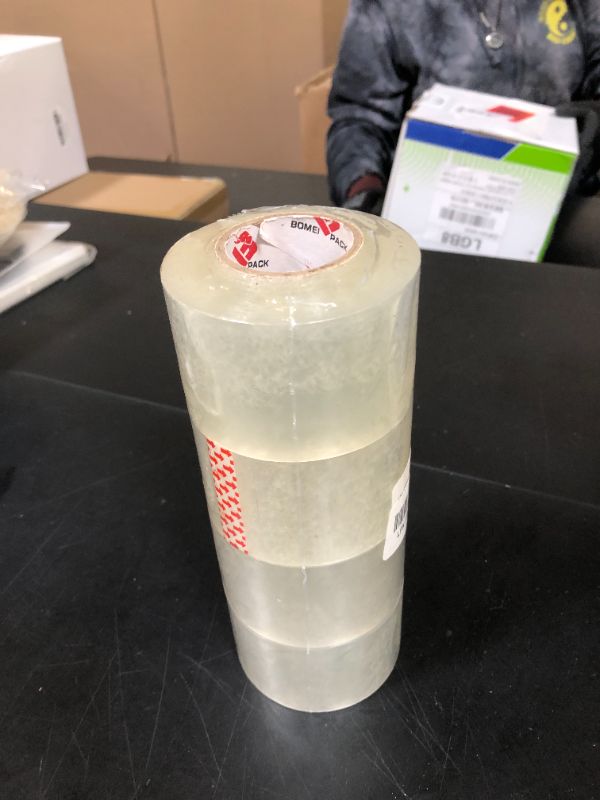 Photo 1 of BOMEI PACK 1.5 Inch Core Clear Packing Tape with Dispenser,Heavy Duty Noiseless Packaging Tape for Shipping and Storage,Industrial Strong Moving Tape for Boxes, 1.88 Inch x 22 Yards,1.5" Core 3 Pack