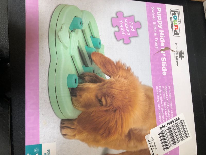 Photo 1 of Outward Hound by Nina Ottosson Puppy Hide N' Slide Treat Puzzle Enrichment Dog Toy, Green