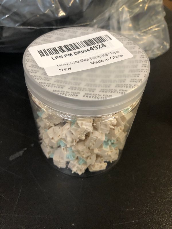 Photo 1 of DUROCK Sea Glass Switches, DUROCK Linear Switch 62g Full Nylon Housing P3+ Stem RGB Pre-Lubed Keyboard Switch (Sea Glass Switches Mixed, 110pcs)