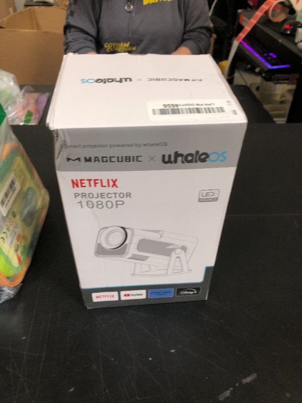 Photo 1 of [Netflix-Licensed] Magcubic Mini Projector with Wifi and Bluetooth, Portable Smart 1080P Projector with 4K Support, Auto Keystone, Voice Control, Built-in Apps HY320 NTV (White)