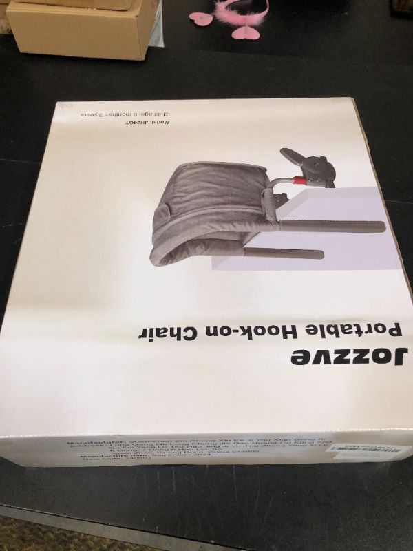 Photo 1 of Hook On High Chair: Portable Fast Table Chair with Storage Bag, Clip on High Chairs for Babies and Toddlers, Foldable Baby Feeding Chair with Removable Seat for Home and Travel -Grey