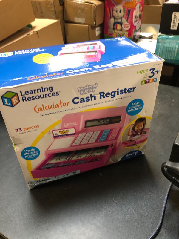 Photo 1 of Learning Resources Pretend & Play Calculator Cash Register Pink - 73 Pieces, Ages 3+, Cash Register for Kids, Play Money for Kids, Toddlers Toys, Toy Register, for Kids