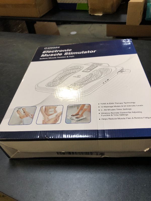 Photo 1 of EMS Foot Massager for Neuropathy, TENS EMS Foot Nerve Circulation Stimulator for Pain Relief, 10 Modes and 50 Intensities, 4 Body Pads, Relieve Swelling, Cramps, Plantar Fasciitis, FSA HSA Eligible