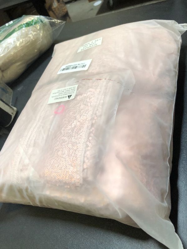 Photo 1 of 15 Pack Sequin Table Runner 12 X 108 Inch Glitter Rose Gold Table Runner Coffee Table Runners for Wedding Engagement Birthday Dance Party Holiday Banquet Baby Bridal Shower Bachelorette Dining Decor