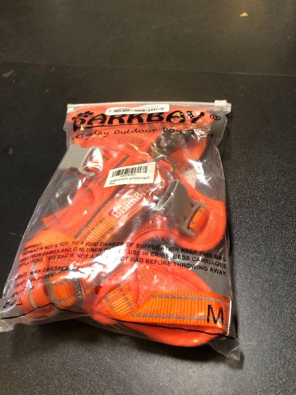 Photo 1 of BARKBAY Dog Harness No Pull with ID Tag Pocket - Heavy Duty, Reflective, Easy Control for Large Dogs (Orange,M)