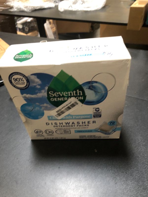 Photo 1 of Seventh Generation Dishwasher Detergent Packs for Sparkling Dishes Free & Clear Dishwasher Tabs 72 Count
