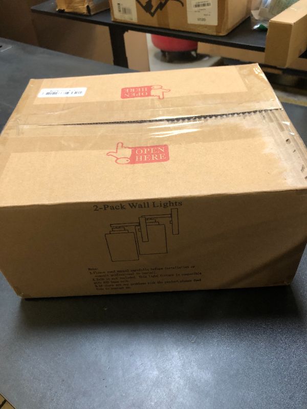 Photo 1 of Set of 2 Wall Sconces for Bathroom, Modern Vanity Light Fixtures, Matte Black Wall Mount Lighting Lanterns, Farmhouse Wall Lights with Clear Glass Shade for Bedroom Living Room Mirror Hallway Kitchen