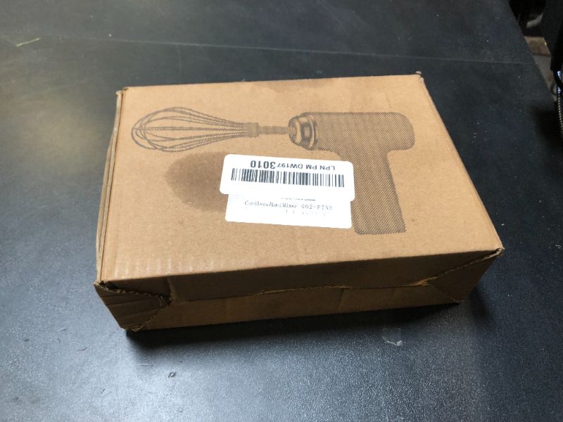 Photo 1 of CHIDOYII Cordless Hand Mixer, One Touch Off Handheld Electric Whisk with 3 Speed Modes, Hand Held Egg Beater with 2 Detachable Stir Whisks (Pink)