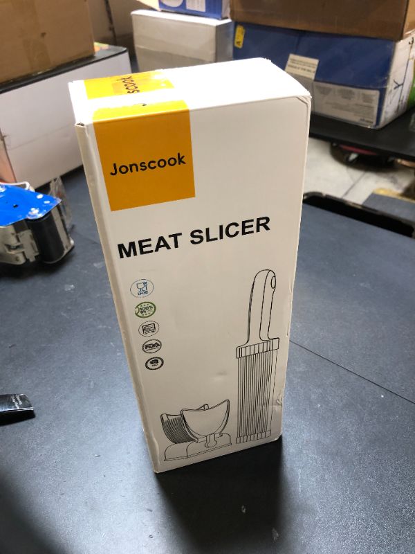 Photo 1 of Fresh Meat Slicer, Manual Meat Slicer for Fresh Raw Meat, Meal Prep for the Week, Adjustable Thickness 2mm or 4mm, 17 Blades get 18 Meat Slices, Meat Cleavers can be Sliced, Striped, Diced -Gray