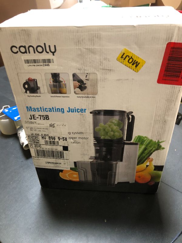 Photo 1 of Cold Press Juicer, 5.8" Wide Feed Chute Juice Extractor Machine with 400W, High Juice Yield, Slow Masticating Juicer for Whole Vegetables & Fruits, Premium Silver