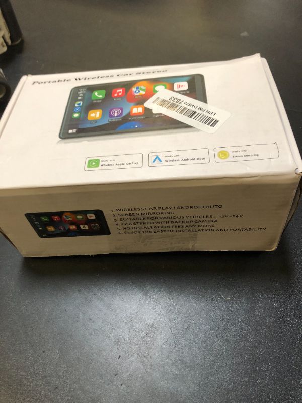 Photo 1 of VUKARUAL Wireless Apple Carplay and Android Auto Screen for Car, 7" HD Portable Touch Screen Car Stereo with Bluetooth, Backup Camera, Navigation, Mirror Link for All Vehicles