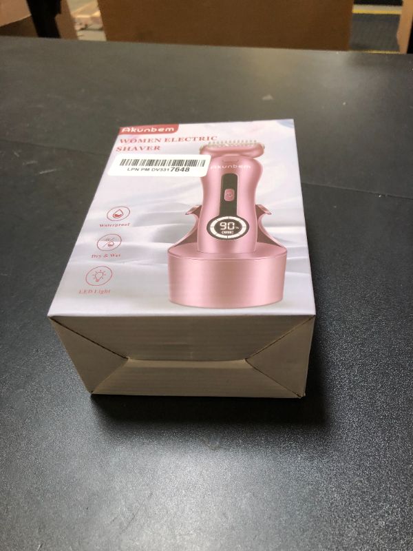 Photo 1 of Akunbem Electric Shaver for Women for Legs Bikini Trimmer Electric Razors for Women Underarm Public Hairs Rechargeable Womens Shaver Wet Dry Use Painless Cordless with Detachable Head (Pink)