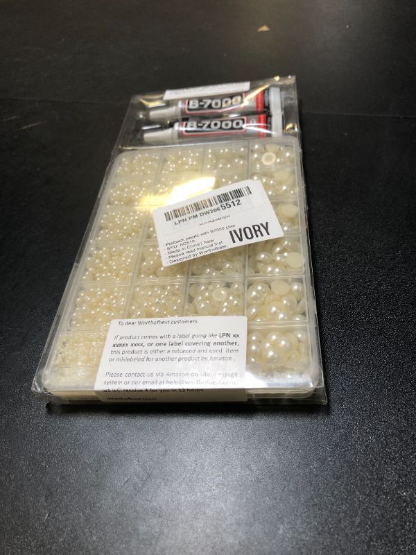Photo 1 of 10000Pcs Ivory Flatback Pearls with B7000 Glue Kit for Crafts Crafting Shoes Nail Art Decoration Embellishment, Beige Half Round Flat Back Pearls Beads Set, Mixed Sizes 2mm 3mm 4mm 5mm 6mm 8mm 10mm