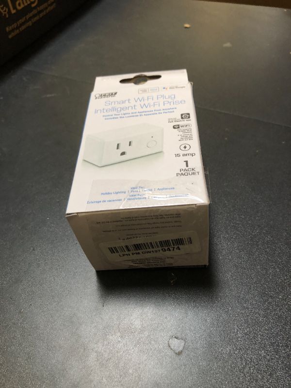 Photo 1 of Feit Electric WiFi Work with Alexa and Google Home, Feit App, No hub required, Remote Control From Anywhere 15 Amp Smart Outlet Plug, Indoor, 120 volts, Plastic, White