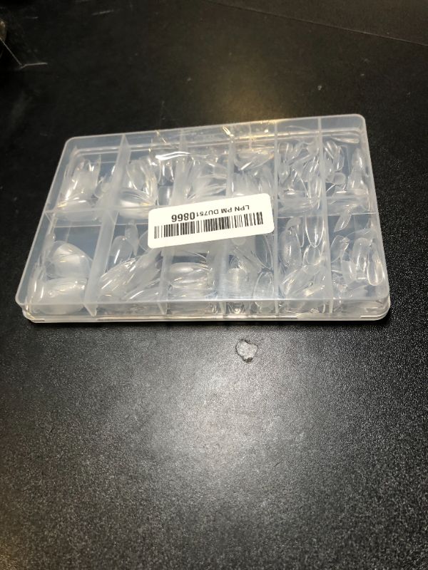 Photo 1 of UNA GELLA Almond Nail Tips, 216pcs Pointed Almond Gel Nail Tips Pre-shape Half Matte Full Cover Clear Acrylic Soft Gel Fake Nails for Nail Extension Nail Art 12 Sizes