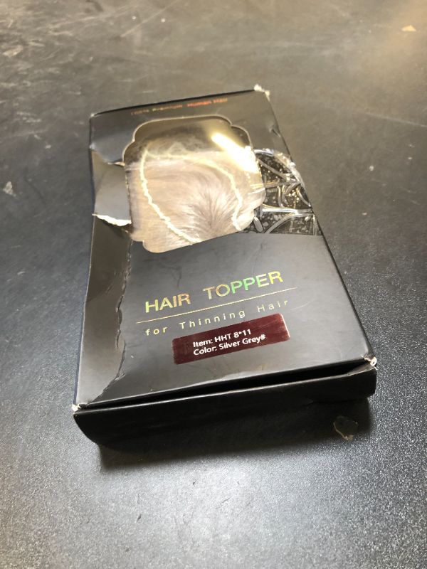 Photo 1 of Uaismewow Hair Toppers for Women Silver Grey Toppers for Women with Thinning Hair Grey HairToppers Clip in Pieces for lady Real HumanHair for Wide parting&high hairline&Partial hairloss&Cover grayhair