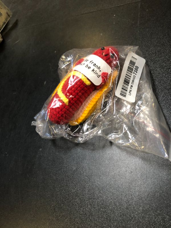 Photo 1 of PLWalker Emotional Support Hot Dog Nuggets Pickle, Positive Crochet Plush, Cute Funny Gag Gifts for Women