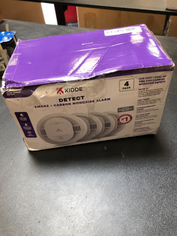 Photo 1 of Kidde & Carbon Monoxide Detector, 10-Year Battery Powered, LED Warning Light Indicators, 4 Pack