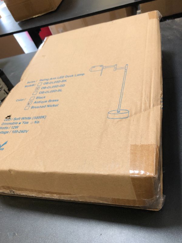 Photo 1 of O'Bright LED Pharmacy Table Lamp, Full Range Dimming, 12W LED, 360 Degree Swing Arms, Desk, Reading, Craft, Work Lamp, ETL Tested, Antique Brass (Gold)