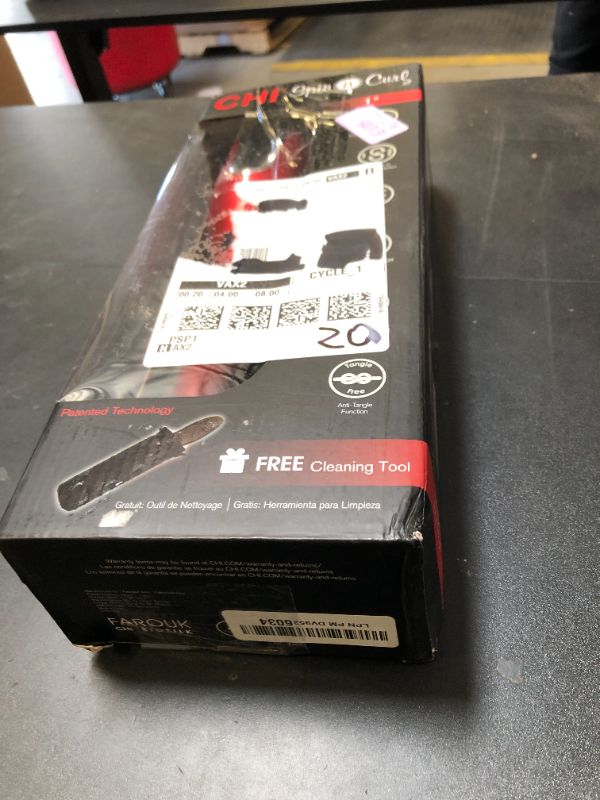 Photo 1 of CHI Spin N Curl, Curling Iron For Healthy & Shiny Effortless Curls & Waves, Provides Preset Temperature Settings For Each Hair Texture, Ruby Red